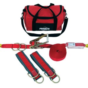 3M Protecta PRO-Line 1200101 3M Protecta 60' Horizontal Lifeline System with Two 6' Tie Off Adaptors and Carrying Bag, Color Red