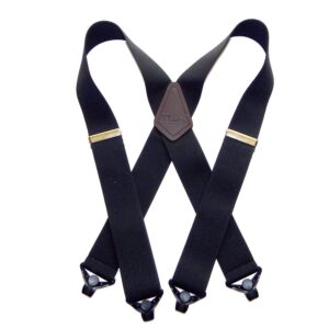 holdup 2" wide contractor suspenders for men heavy duty - work suspenders for men with patented composite plastic gripper clasps