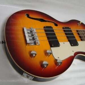 Ktone Sunburst 4 String Bass Guitar, Semi-hollow Body/W Bag