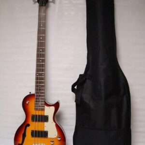 Ktone Sunburst 4 String Bass Guitar, Semi-hollow Body/W Bag