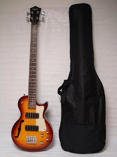 Ktone Sunburst 4 String Bass Guitar, Semi-hollow Body/W Bag