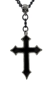 alchemy gothic black enamel osbourne`s cross necklace