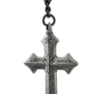 Alchemy Gothic Black Enamel Osbourne`s Cross Necklace