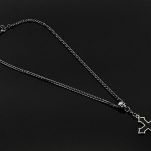 Alchemy Gothic Black Enamel Osbourne`s Cross Necklace