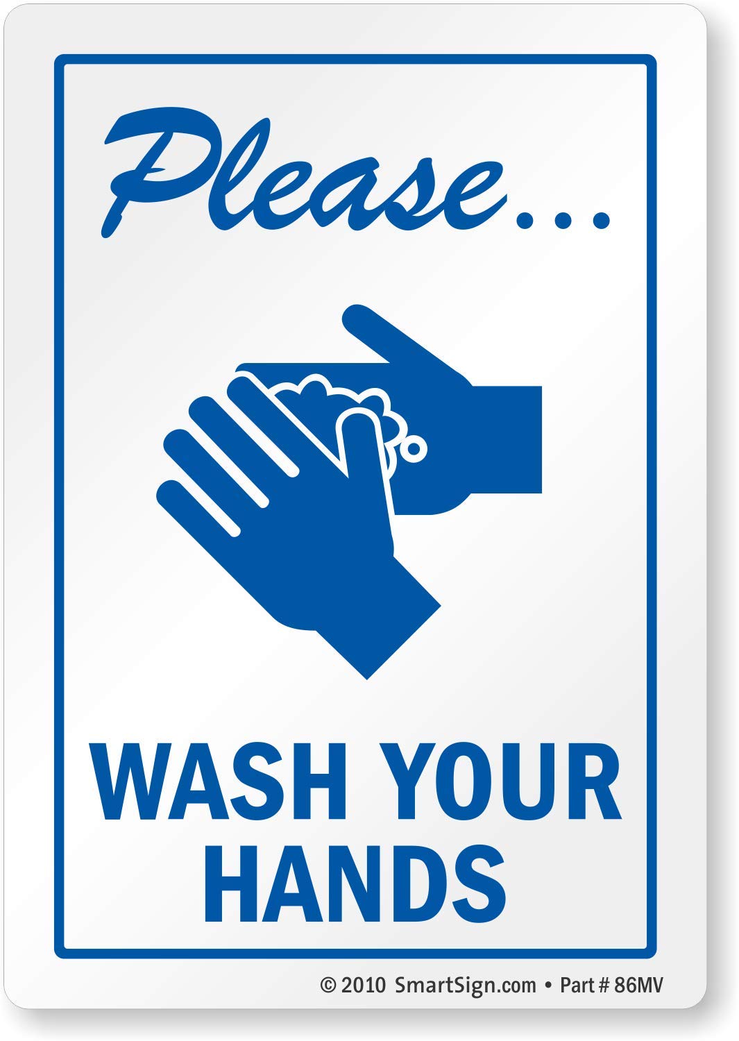 SmartSign "Please Wash Your Hands" Decal | 3.5" x 5"