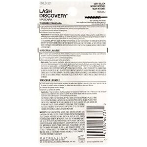 Maybelline New York Lash Discovery Washable Mascara, Very Black [351] 0.16 oz (Pack of 2)