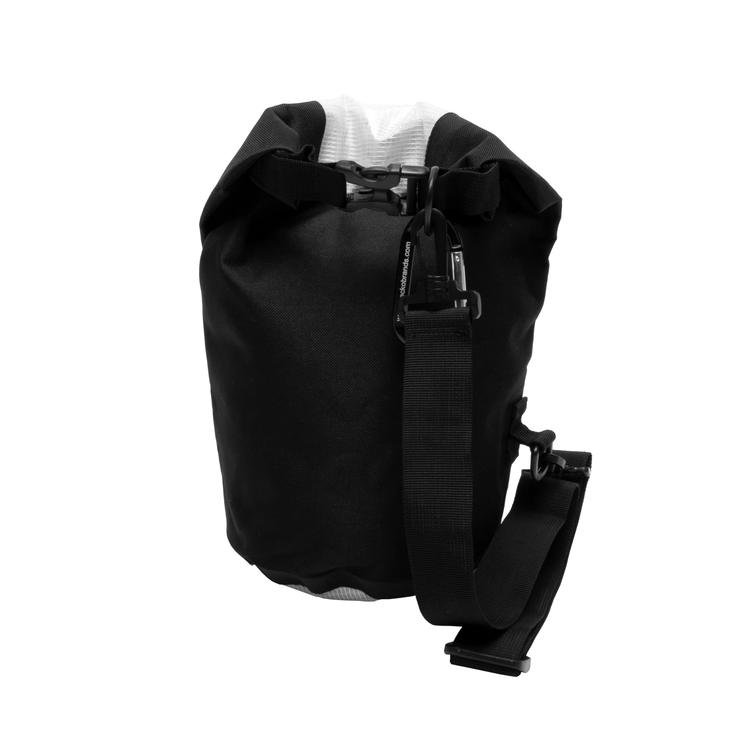 geckobrands Durable View (5L or Gallon) Dry Bag, PVC and Polyester Material, Shoulder Strap, Black