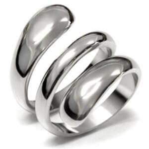 L8ny Designer Style 316 Stainless Steel Plain Women's Fashion Ring (10)