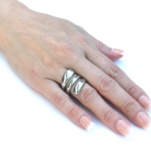 L8ny Designer Style 316 Stainless Steel Plain Women's Fashion Ring (10)