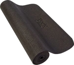 body sport yoga and fitness mat, 1/4-inch, black