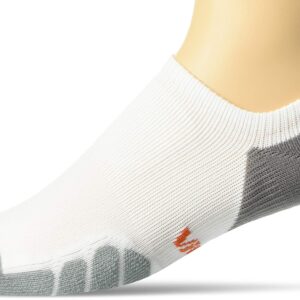 Vitalsox Tennis Ghost No Show Socks, White/Silver, Medium