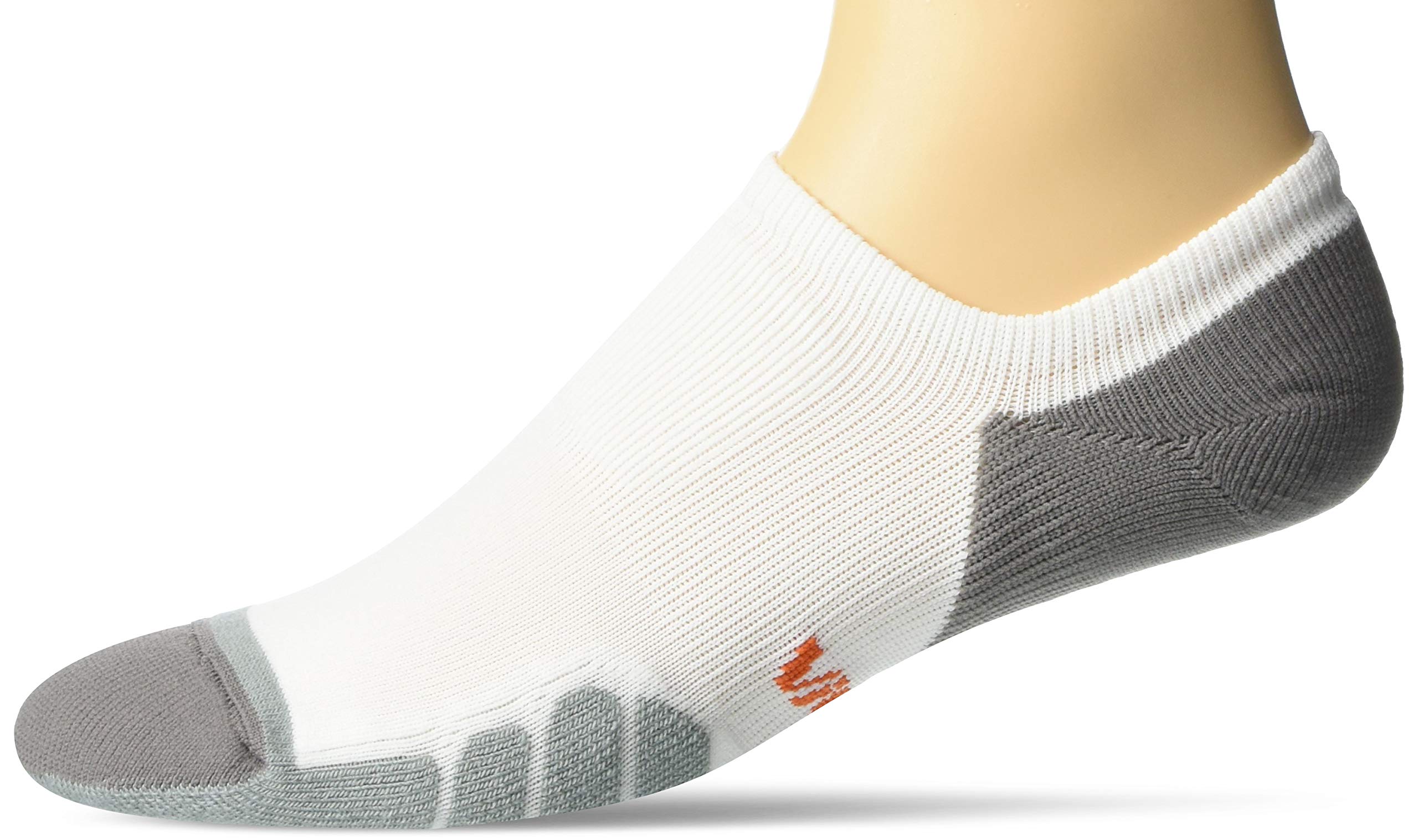 Vitalsox Tennis Ghost No Show Socks, White/Silver, Medium