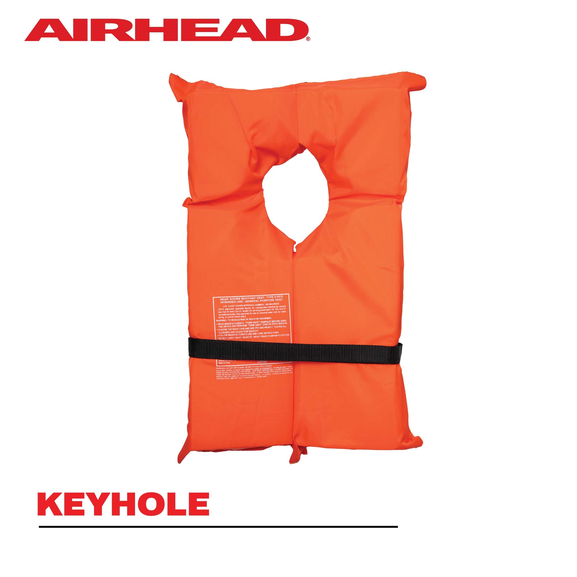 Airhead Adult Type II Keyhole Life Jacket, US Coast Guard Approved