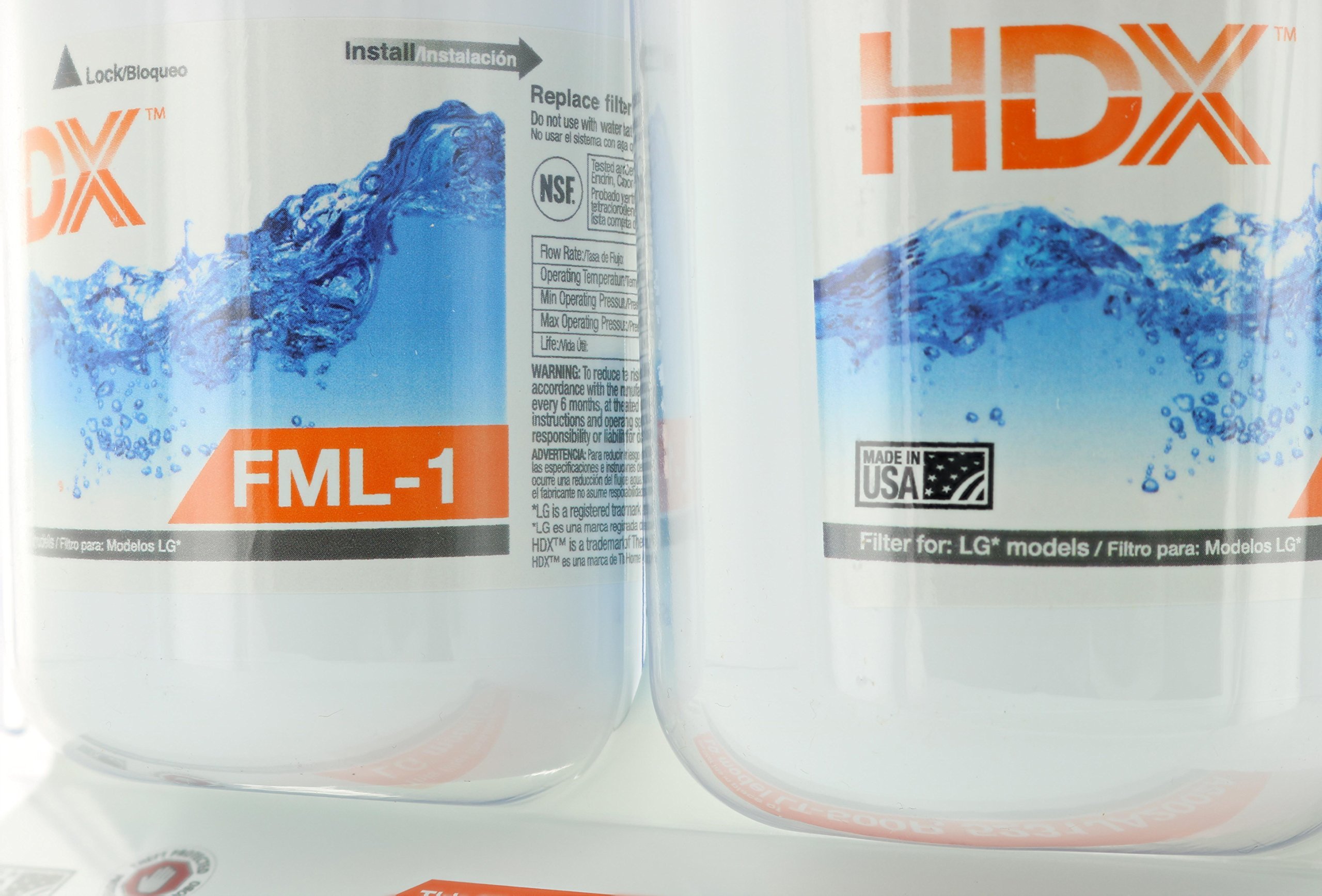 HDX FML-1 Replacement Water Filter / Purifier for LG Refrigerators (2 Pack)