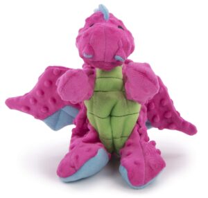 godog bubble plush dragons squeaky dog toy, chew guard technology - pink, large