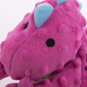 goDog Bubble Plush Dragons Squeaky Dog Toy, Chew Guard Technology - Pink, Large