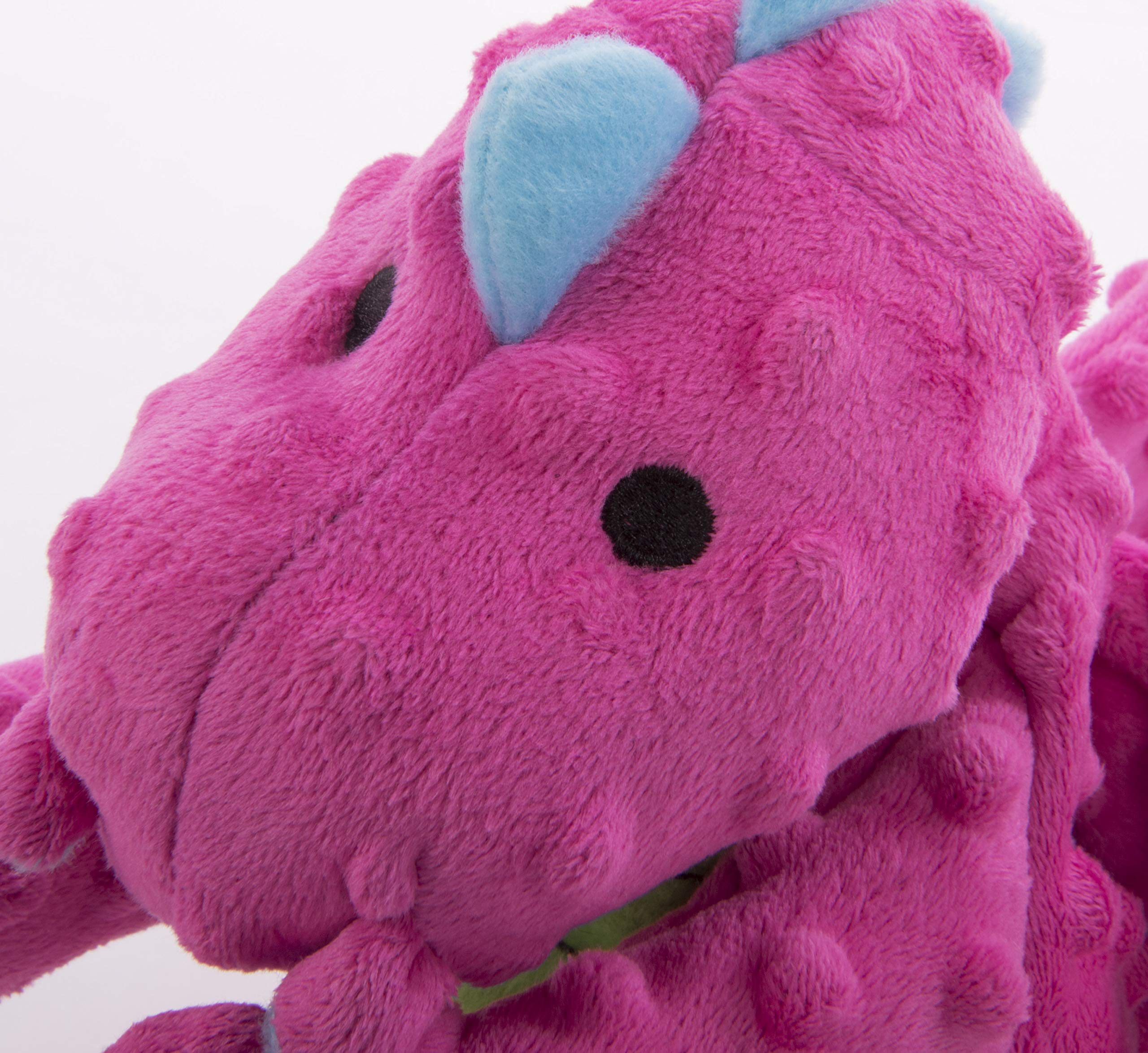 goDog Bubble Plush Dragons Squeaky Dog Toy, Chew Guard Technology - Pink, Large