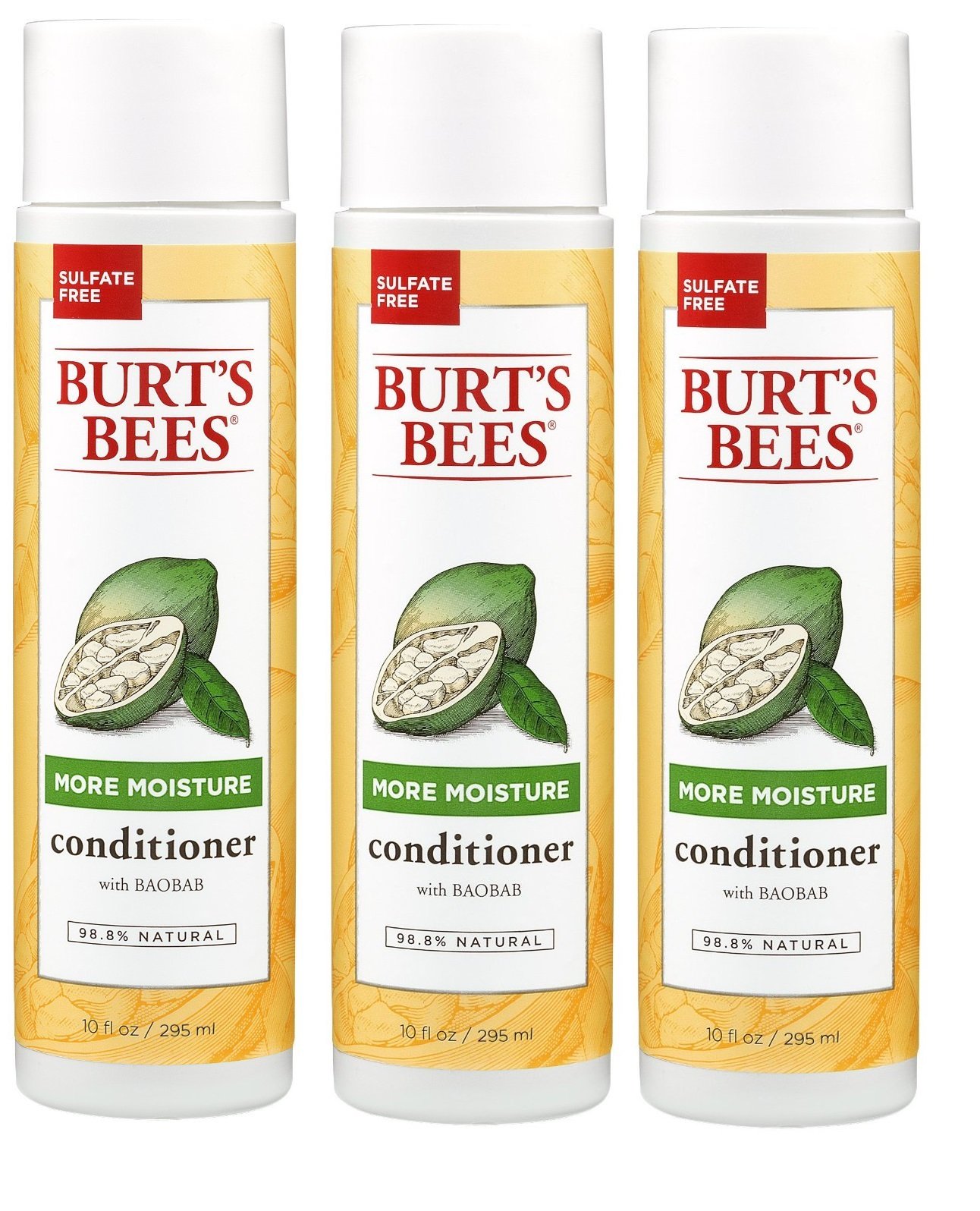 Burts-Bee's More Moisture Baobab Conditioner, 10 Ounces Pack of 3