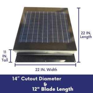 Remington Solar 20 Watt Roof Mount Solar Attic Fan