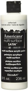 decoart americana multi-surface satin acrylic paint, 8-ounce, cotton ball