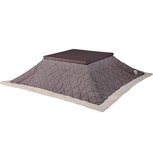 AZUMAYA KK-101BR Kotatsu Futon Comforter Square Shape W75 x D75 Inches, Polyester Fabric Material, Home and Living, Light Brown Color, This Order Comes only Futon Comforter