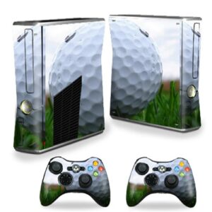 mightyskins skin compatible with x-box 360 xbox 360 s console - golf | protective, durable, and unique vinyl decal wrap cover | easy to apply, remove, and change styles | made in the usa