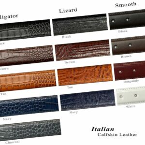 Kaymen Italian Calfskin Genuine Leather Designer Golf Dress Belt 1-1/8"(30mm) Wide (Alligator Brown, 40)