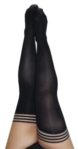 kix'ies thigh highs | thigh high womens stockings with no slip grip stay ups thigh bands | womens thigh high stockings | sexy thigh high stockings & lingerie for women (dana lynn black | 1303d)