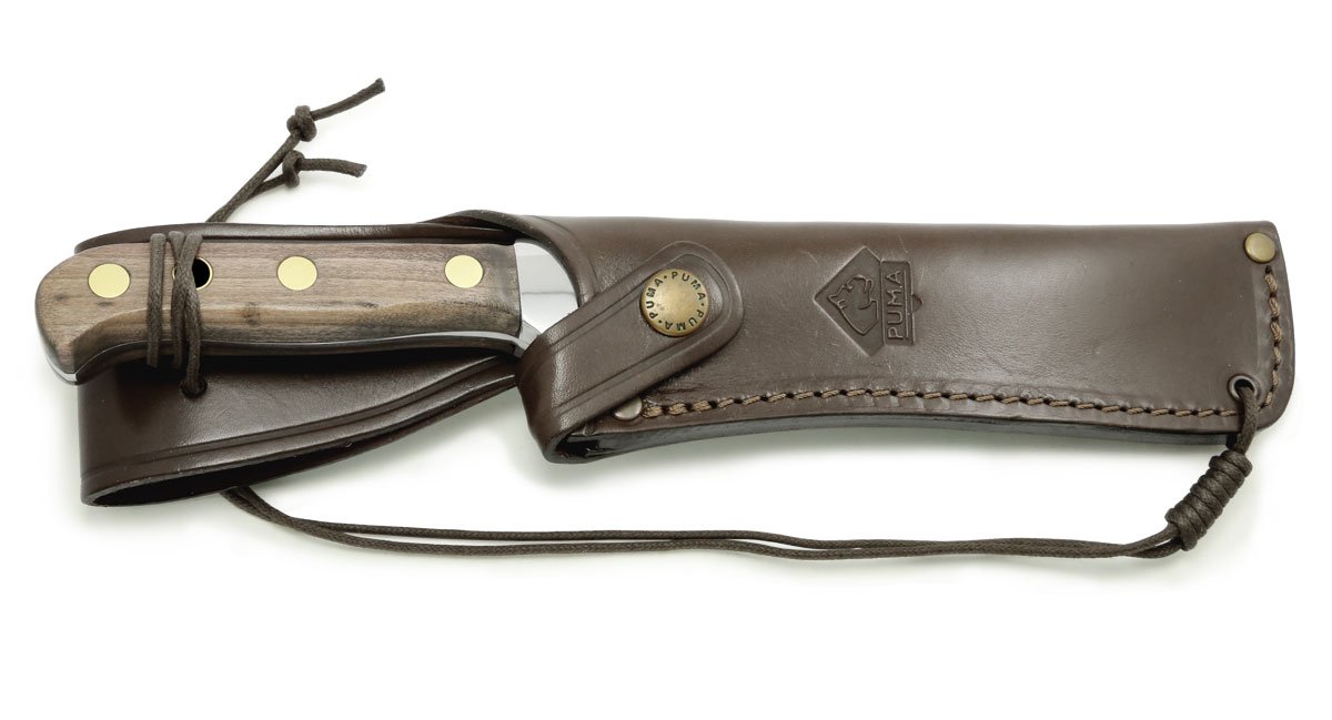 Puma Automesser Plumwood German Made Hunting Knife with Leather Sheath