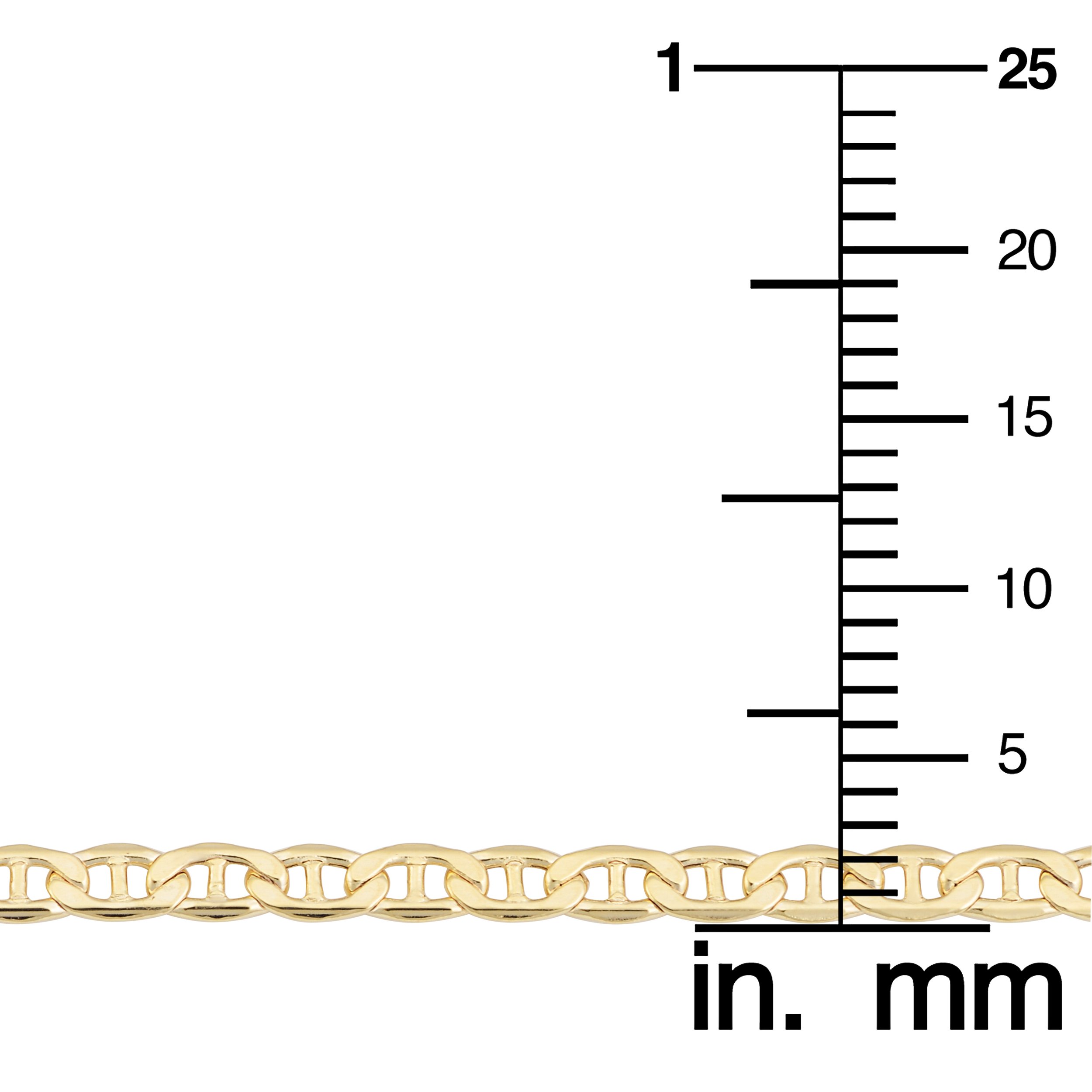 Kooljewelry 10k Yellow Gold Mariner Link Anklet (2.3 mm, 10 inch)