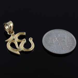 14k Gold Hindu Meditation Charm Yoga"Om" (Aum) Pendant