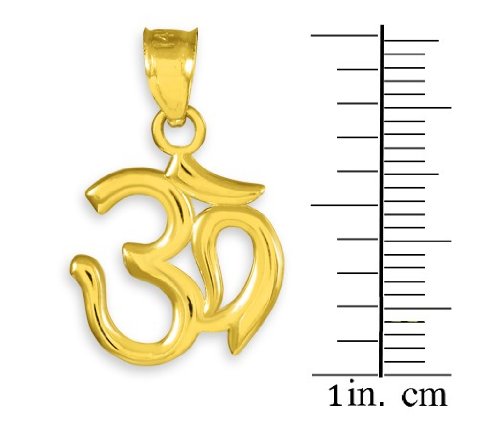 14k Gold Hindu Meditation Charm Yoga"Om" (Aum) Pendant