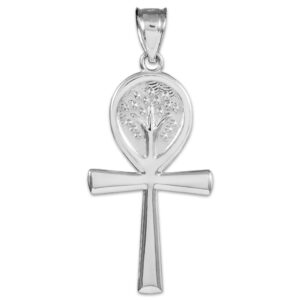 925 sterling silver egyptian ankh cross tree of life pendant