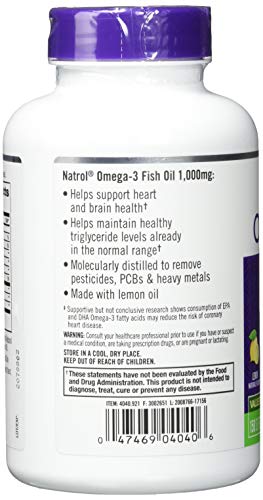 Natrol 1000mg Omega 3 Fish Oil Softgel - 150 per pack -- 1 each.