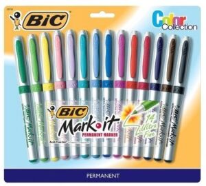 bic mark-it 14 assorted ultra fine tip permanent markers (33751)