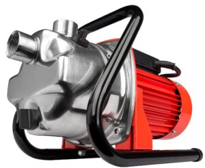 red lion rjse-75ss 115 volt, 3/4 hp, 11 gpm stainless steel sprinkler utility pump with 8-ft. cord, red, 614432