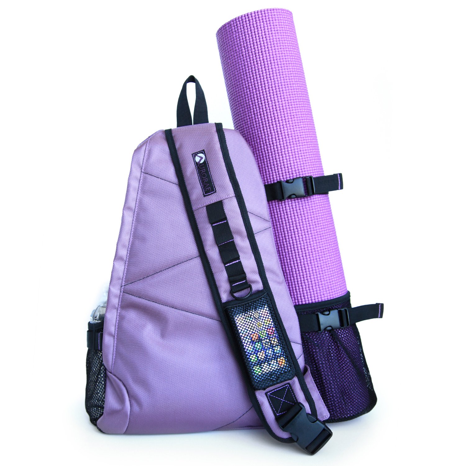 AURORAE Yoga Mat/Gym Cross-body Travel Sling Back Pack. Mat sold separately.