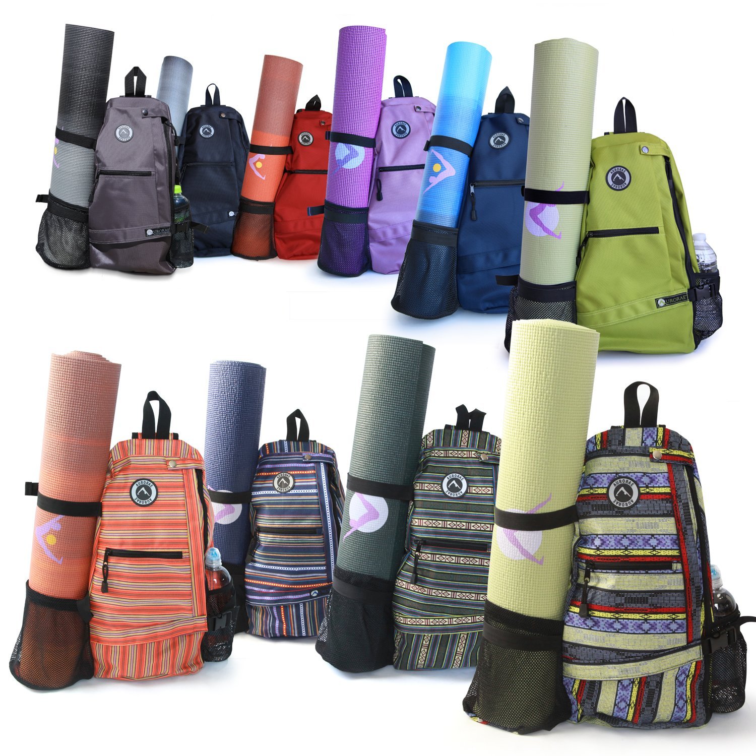 AURORAE Yoga Mat/Gym Cross-body Travel Sling Back Pack. Mat sold separately.