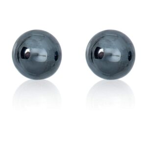 avora 925 sterling silver 6mm hematite ball stud earrings