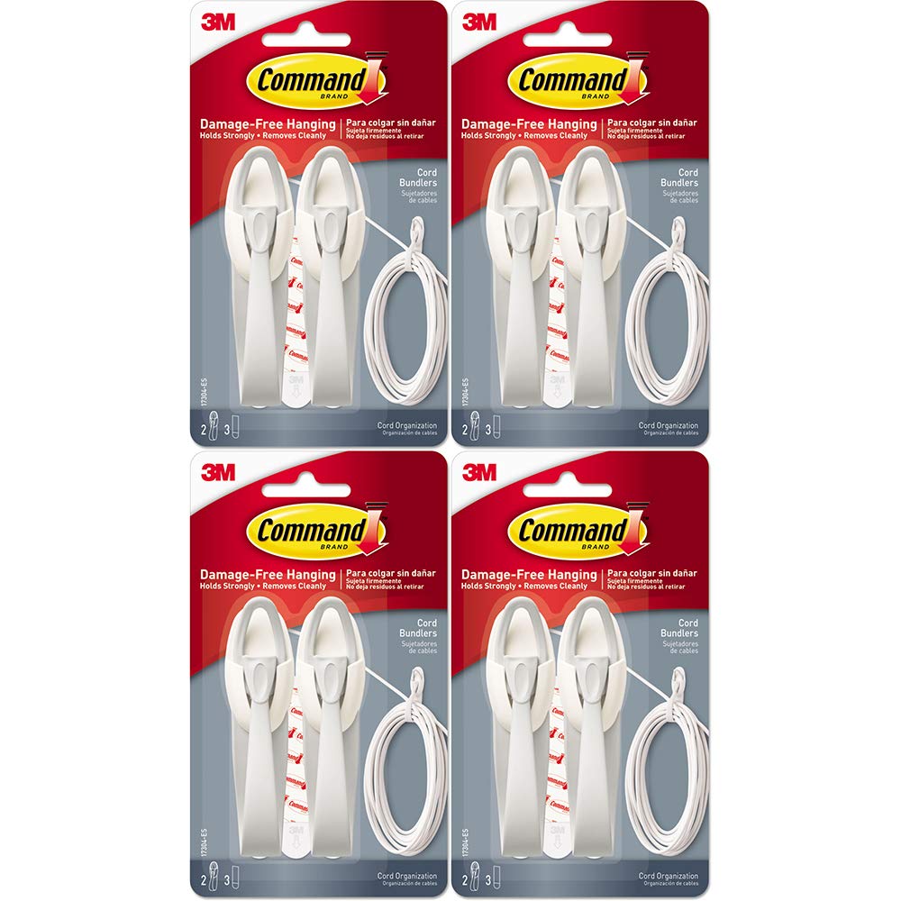 3M 17304 Command Cord Bundlers 4 Pack (8 Bundlers)