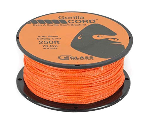 GT Tools Glass Technology - Gorilla Cord Auto Glass Cutting Line - 250 ft | Premium Quality Cutting Line for Precision Windshield Removal | Strong and Reliable Tool for Professionals