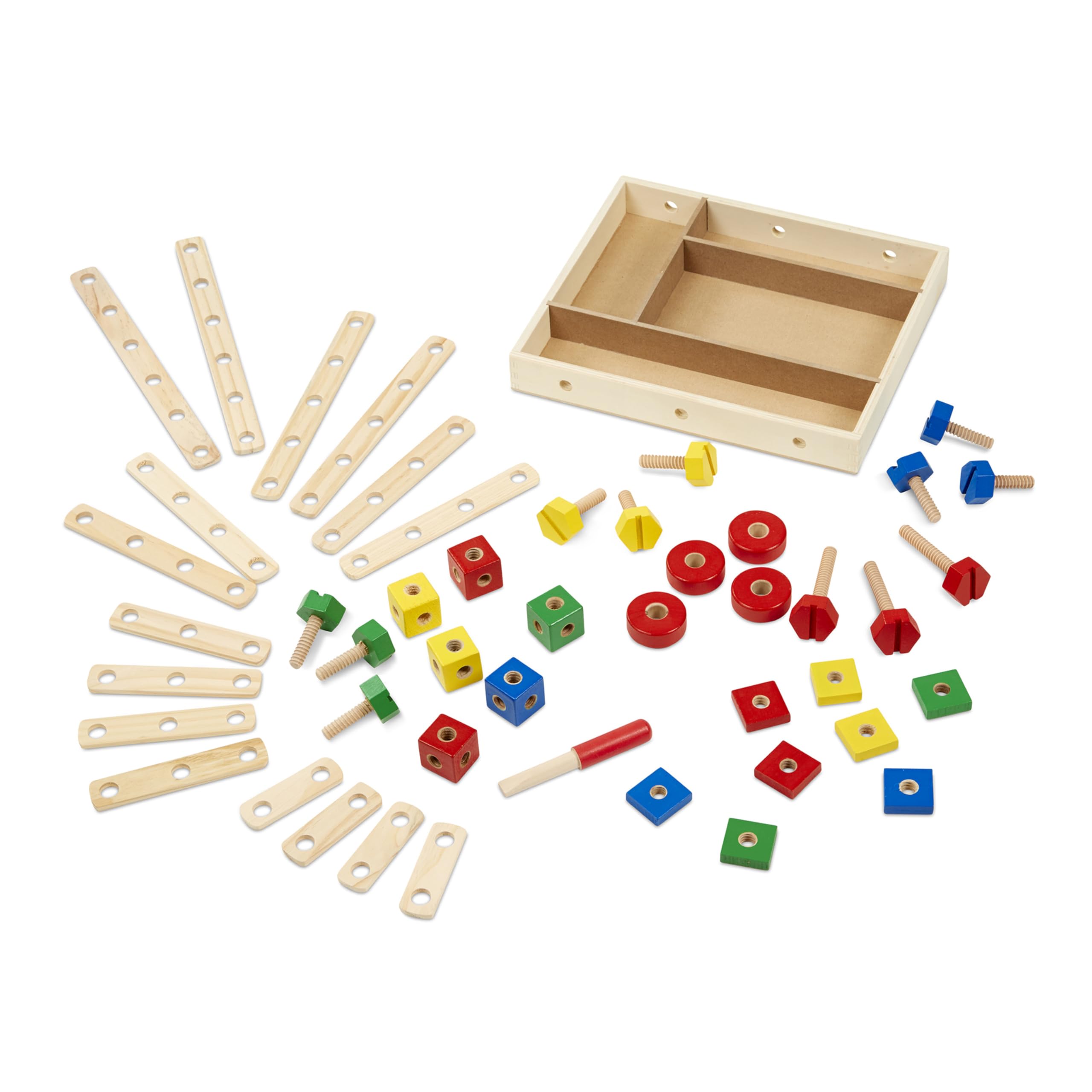 Melissa & Doug Wooden Construction Building Set in a Box (48 pcs)