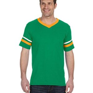 Augusta Sportswear Men's Medium Sleeve Stripe Jersey, Kelly/Gold/White