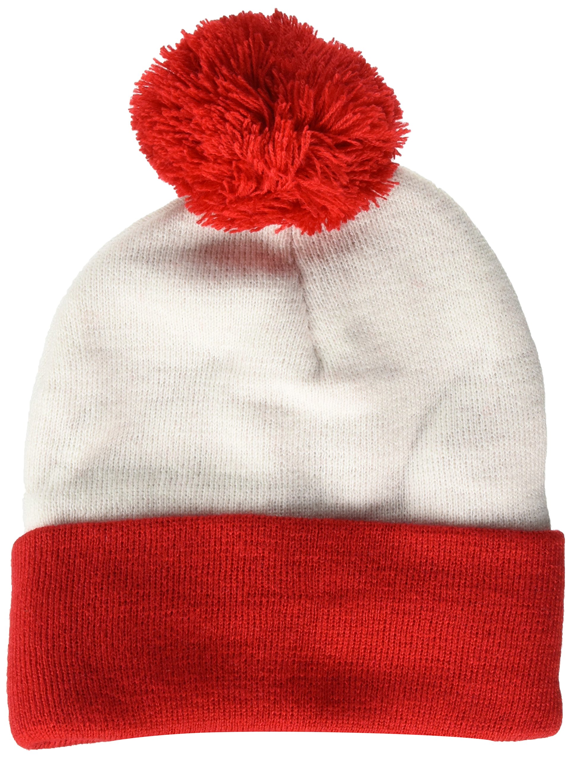 Beechfield Snowstar Duo Two-Tone Winter Beanie Hat (One Size) (Off White/Bright Red)