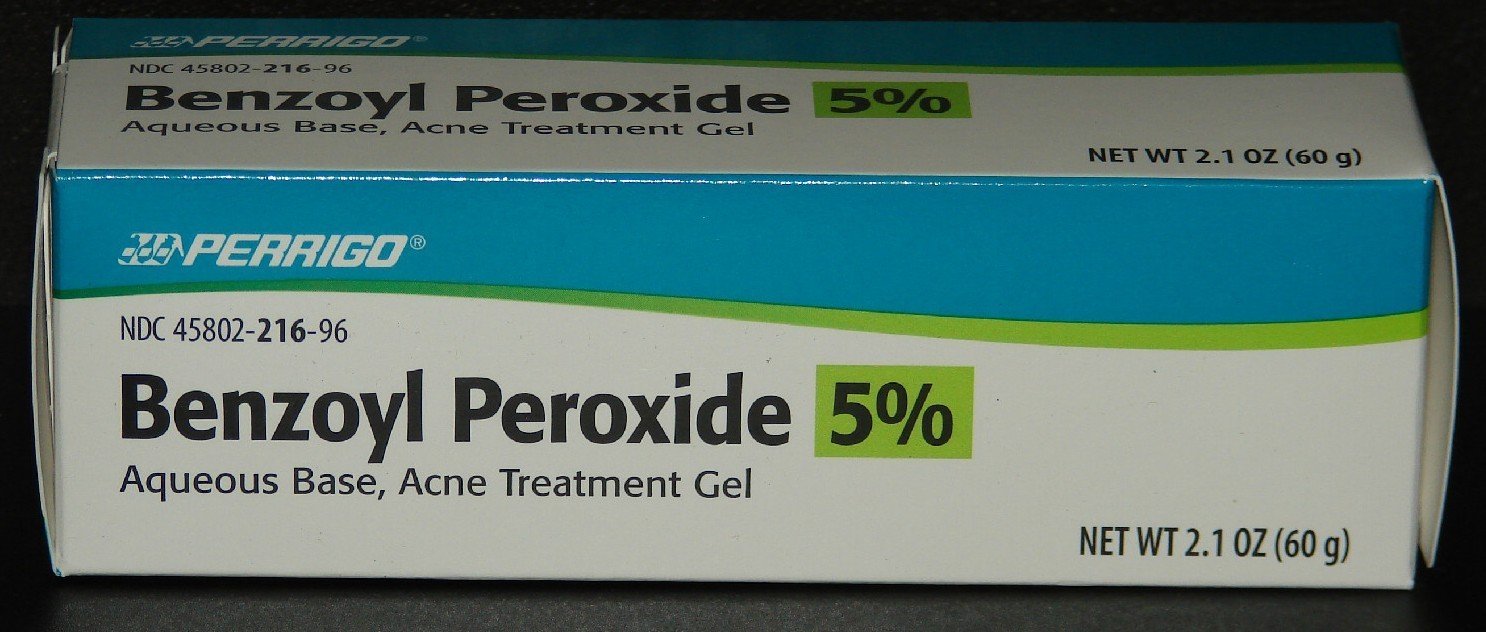 Perrigo 5 Percent Benzoyl Peroxide Acne Treatment Gel 60gm Tube