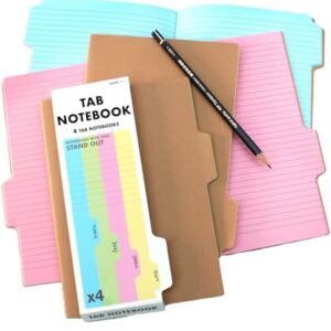 Suck UK | Tabbed Notebook | A5 Notebook Study Notebook | Project Note Pad & Project Planner Notebook | Work Journal | Colored Paper Notebook With Tabs | Divider Tab Notebook | Study Essentials | Kraft