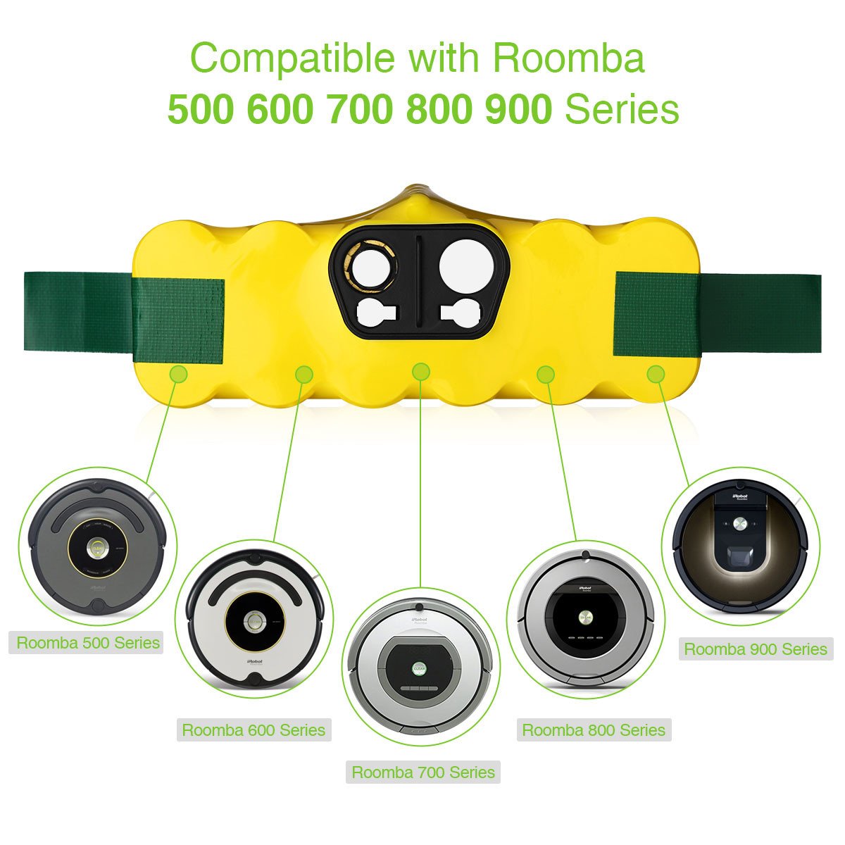 Powerextra 4.0Ah 14.4V Replacement Battery Compatible with Roomba R3 500 600 700 800 900 Series 500 510 531 535 540 550 552 560 570 580 595 620 650 660 700 760 770 780 790 800 870 900