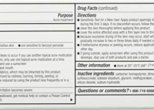 Perrigo 2.5% Benzoyl Peroxide Acne Treatment Gel 60gm Tube