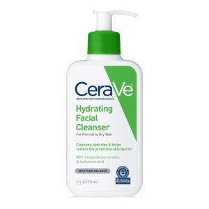 CeraVe Hydrating Facial Cleanser | Moisturizing Face Wash For Dry Skin | Hyaluronic Acid + Ceramides + Glycerin | Hydrating Cleanser For Normal To Dry Skin | National Eczema Assosiation Certified