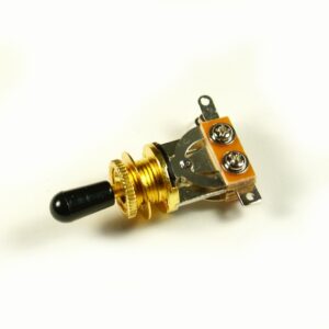 Lorhobetlif(D20) 3 Way Toggle Switch Pickup Selector Gold W/black Tip for Electric Guitar